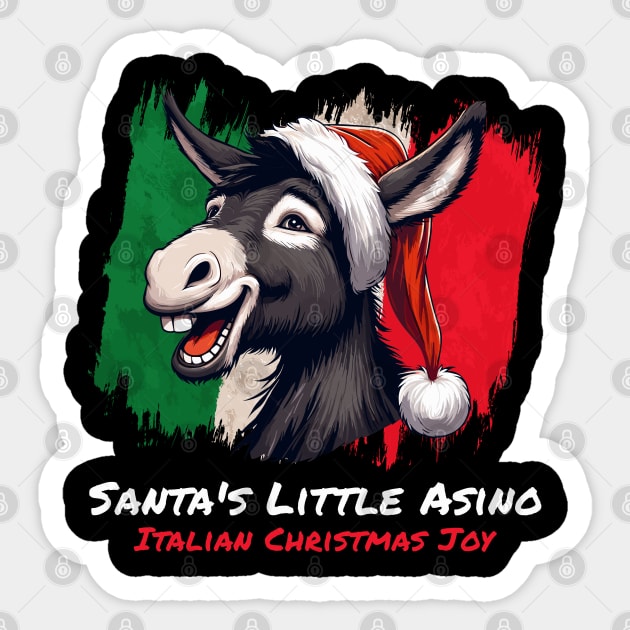 Santa's Little Asino l italian christmas donkey Sticker by Veronica Blend